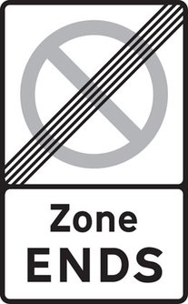 End of controlled parking zone