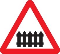 Level crossing with barrier or gate ahead